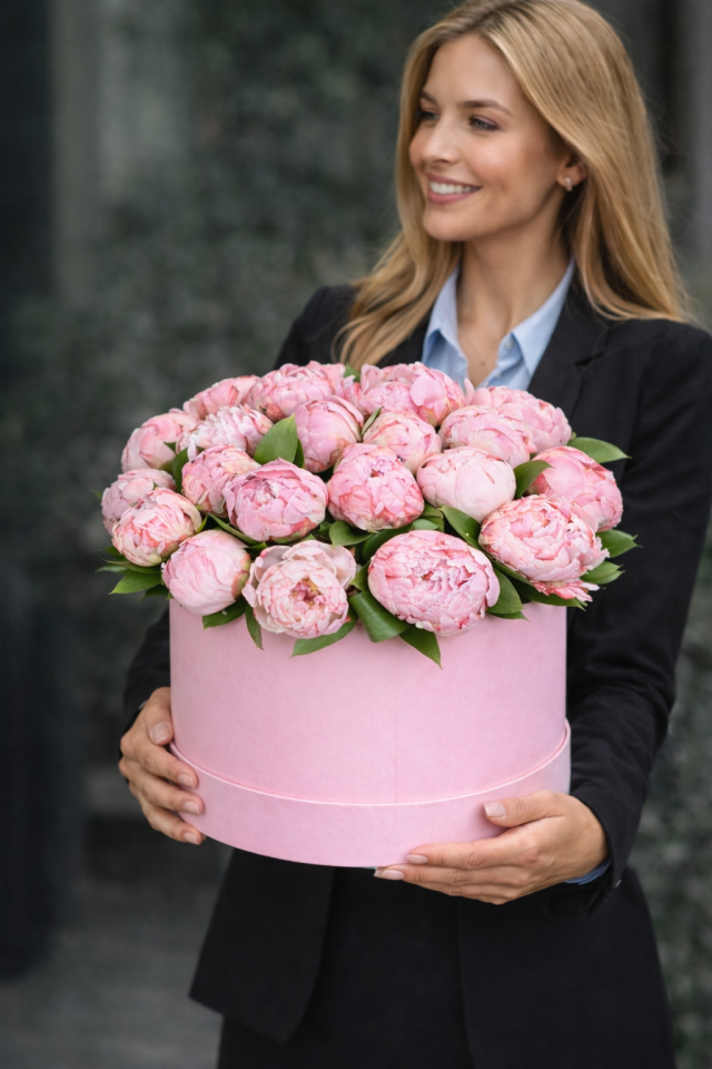 Pembe Kutu İçinde Pink Şakayık 25 Adet