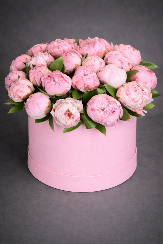 Pembe Kutu İçinde Pink Şakayık 25 Adet